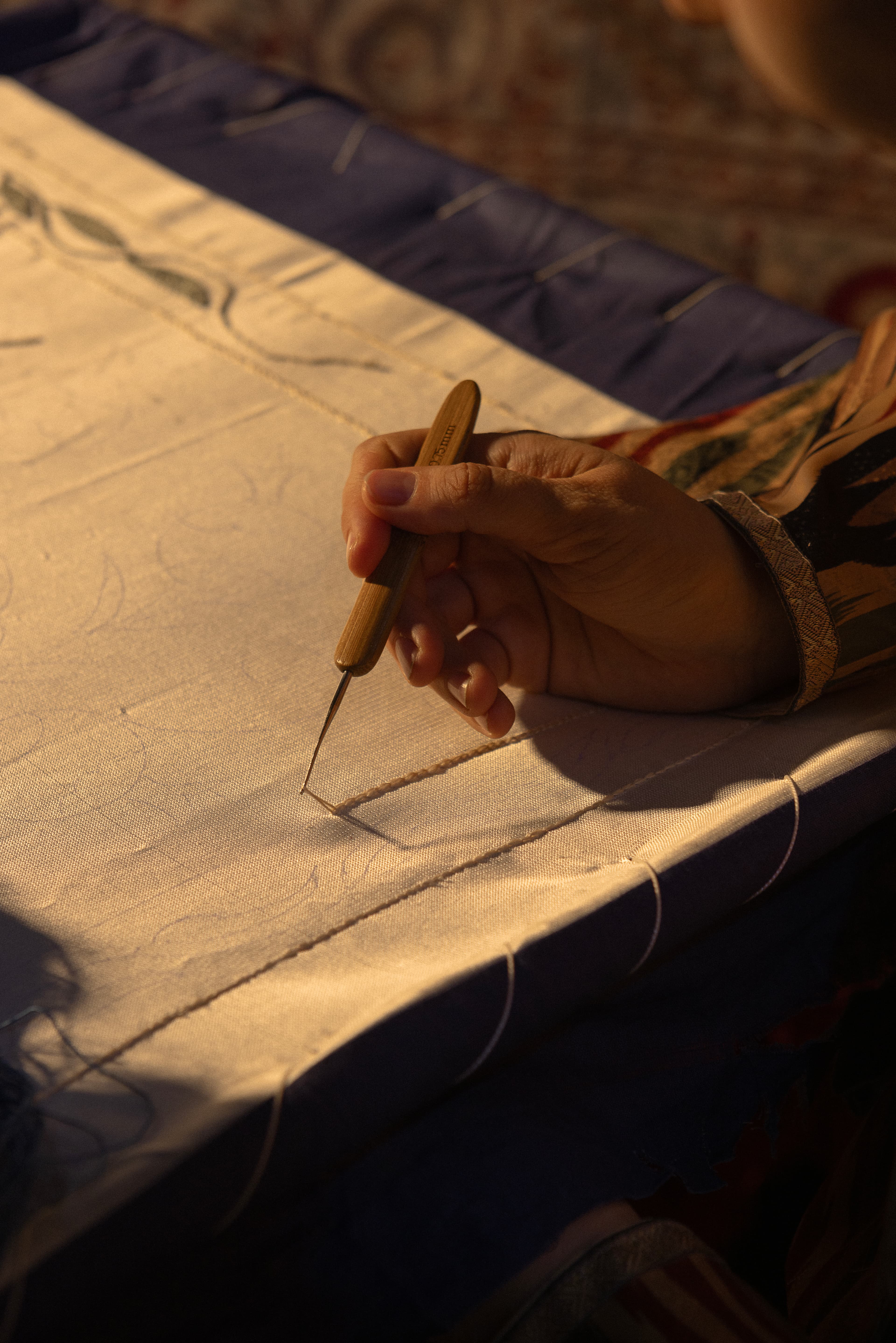 Bukhara bazaar with textiles